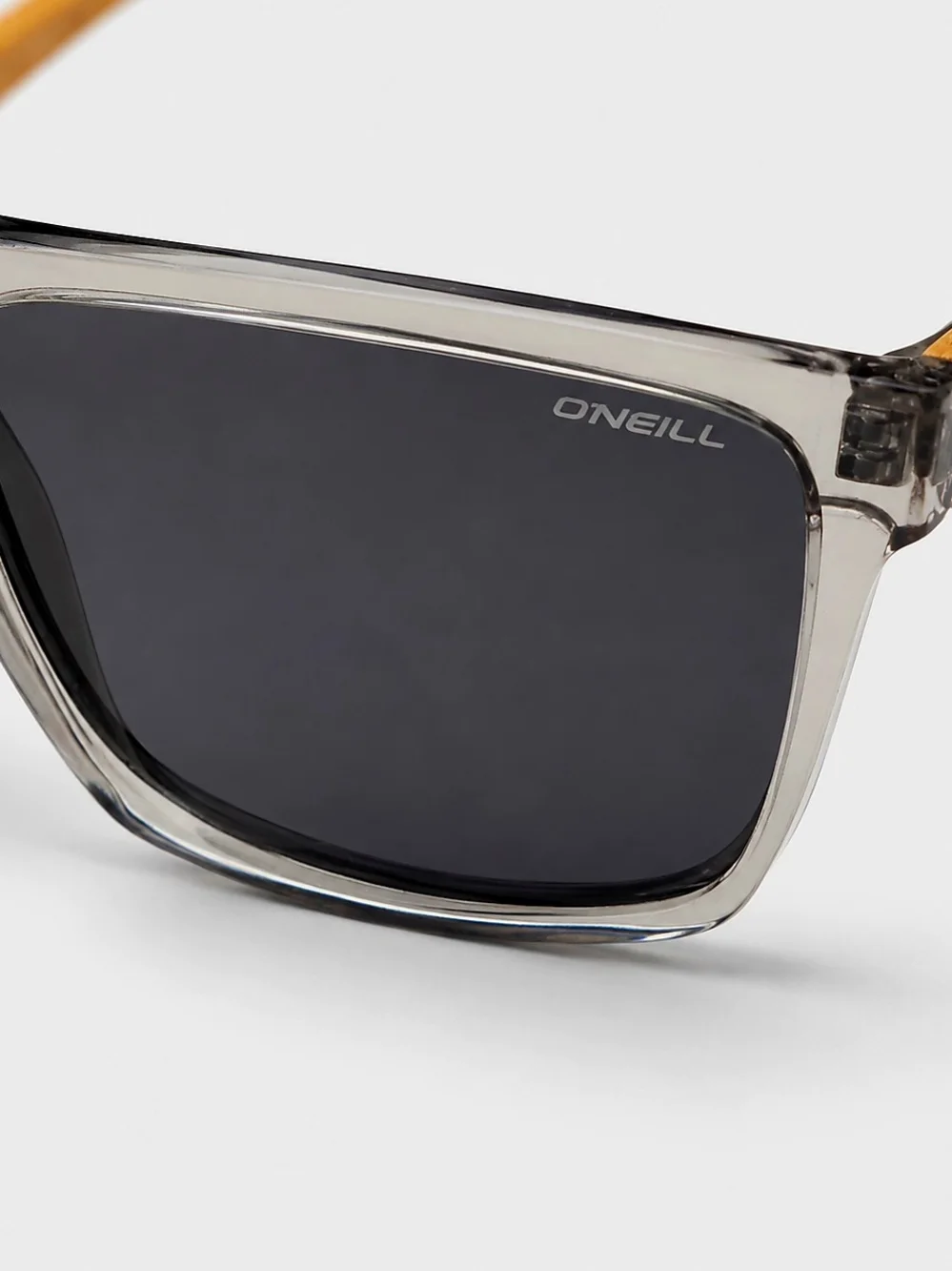 O'NEILL Sunglasses Gray Lenses Clear Transparent Frame Wood Temples Unisex